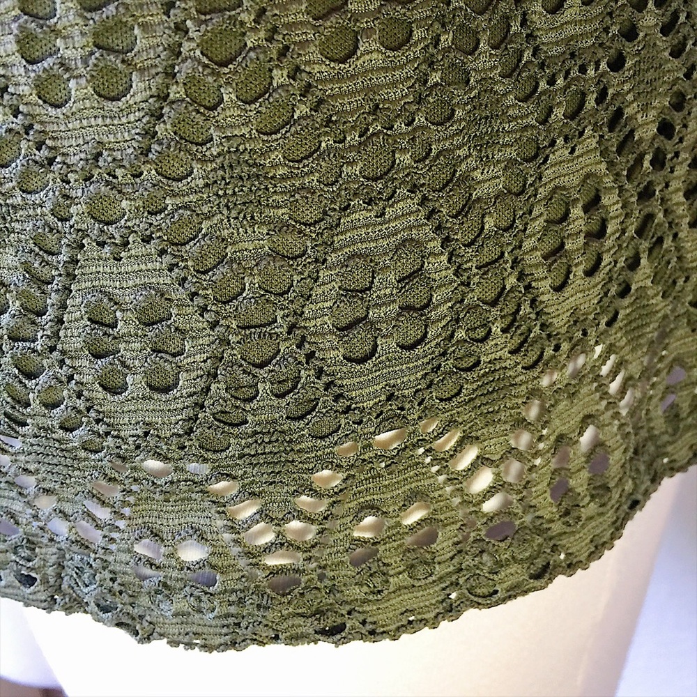 Olive green lace dressy top - Picture 6 of 8